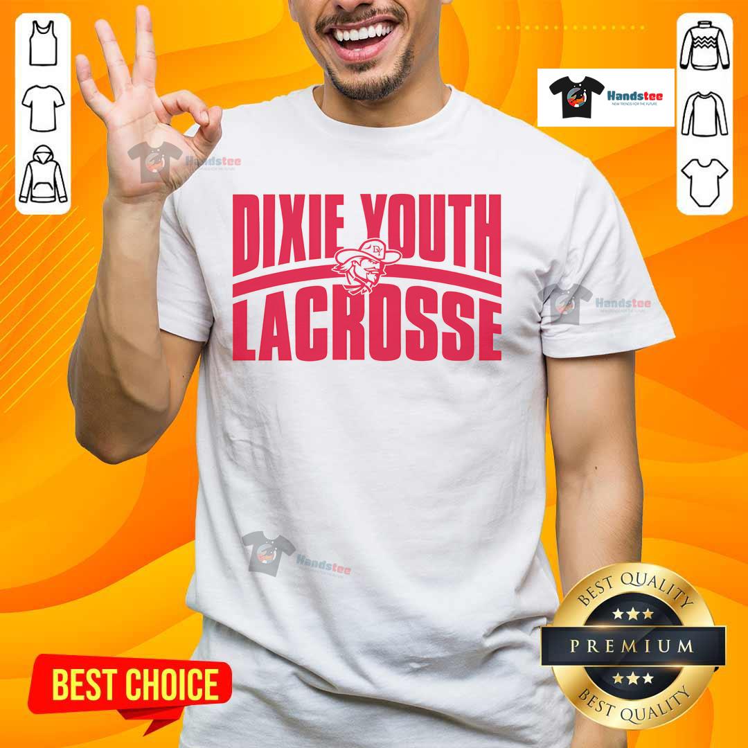 Nice Dixie Youth Lacrosse T-Shirt featuring vibrant team colors and logo, perfect for young lacrosse players.