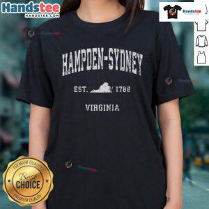 Vintage athletic ladies tee from Hampden-Sydney, Virginia, featuring a stylish design perfect for casual wear.
