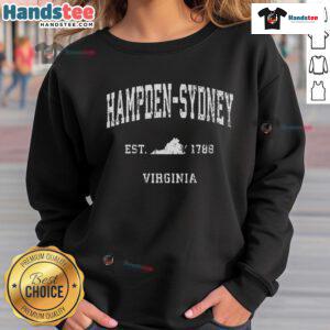 Vintage Hampden-Sydney Virginia VA athletic sweatshirt in a classic design, perfect for college sports enthusiasts.