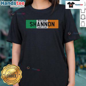 Nice Shannon, County Clare ladies tee featuring scenic views and vibrant colors, perfect for stylish summer outings.