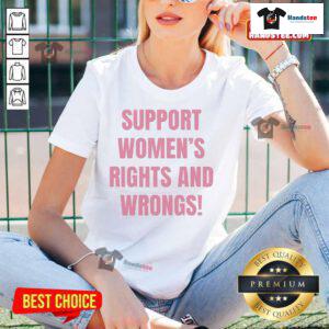 Official Cancelled Podcast Ladies Tee promoting women's rights and awareness, featuring bold graphic design and vibrant colors.