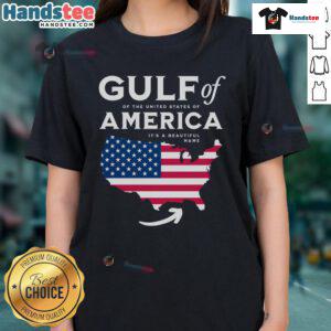 Awesome Gulf of USA America American Flag Pride Ladies Tee showcasing patriotic design and vibrant colors for women.