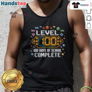 Funny Level 100 Days of School Complete Tank Top featuring colorful graphics and a playful design for students.