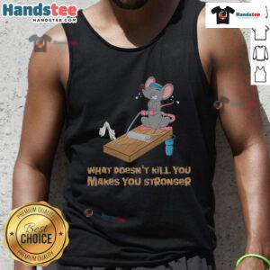 Funny mouse training with a mousetrap fitness workout bench press tank top for a humorous take on pet exercise.