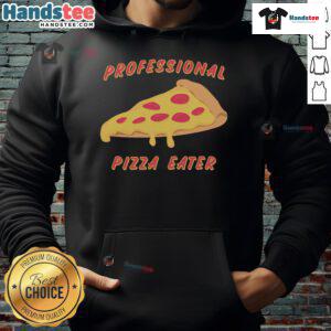 Person wearing a Funny Professional Pizza Eater Hoodie, showcasing a humorous design perfect for pizza lovers.