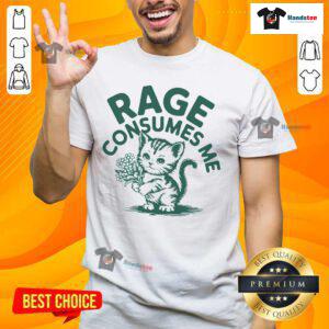 Funny Rage Consumes Me Love Cat T-Shirt featuring a playful cat design, perfect for cat lovers and humor enthusiasts.