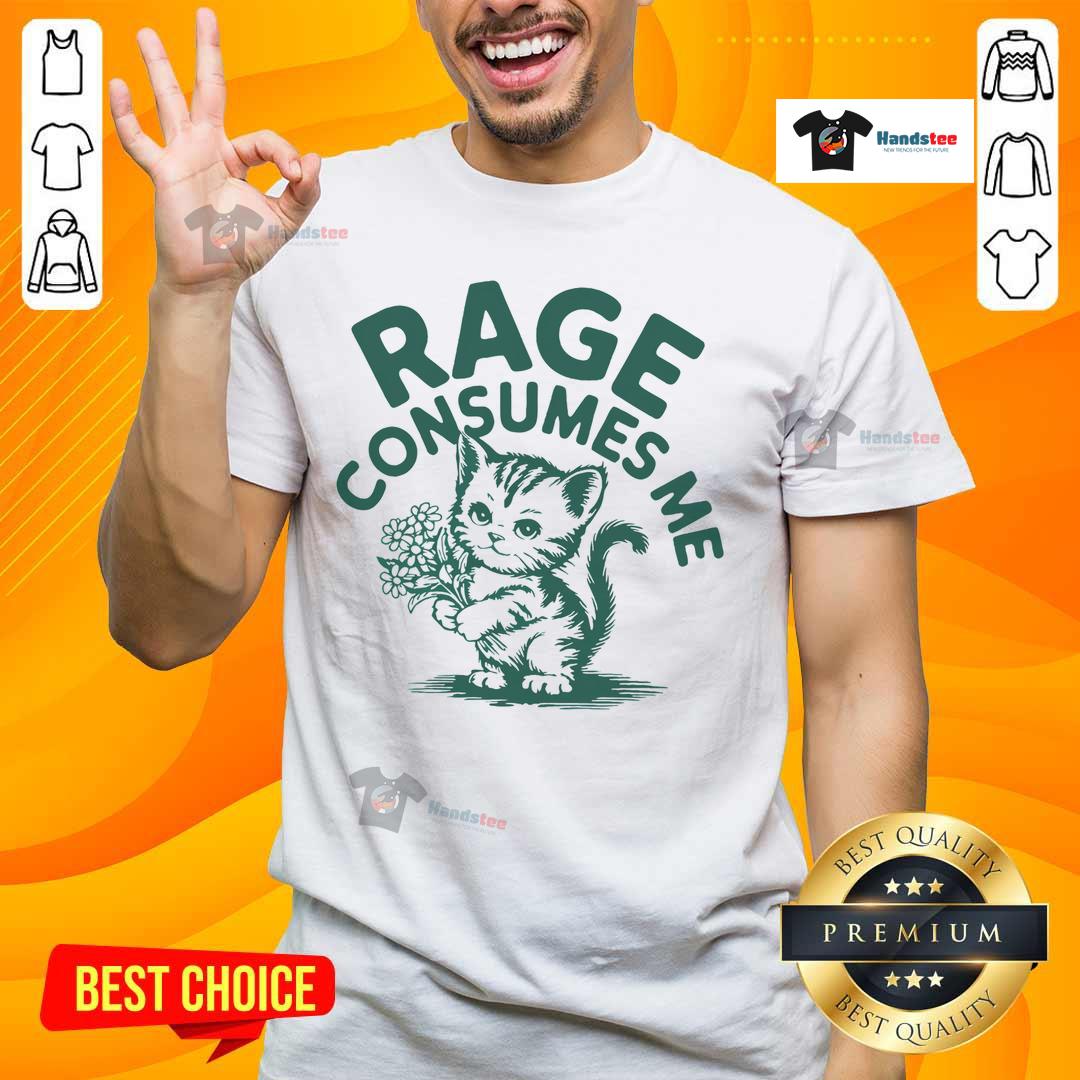 Funny Rage Consumes Me Love Cat T-Shirt featuring a playful cat design, perfect for cat lovers and humor enthusiasts.