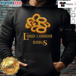 Funny Lord Of The Onion Rings hoodie featuring a playful design that combines humor and pop culture.