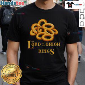 Funny The Lord Of The Onion Rings T-Shirt featuring a humorous graphic inspired by the classic film, perfect for fans.