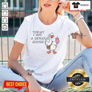 Funny Today I Am A Serious Goose Ladies Tee featuring a playful goose graphic on a stylish women's t-shirt.