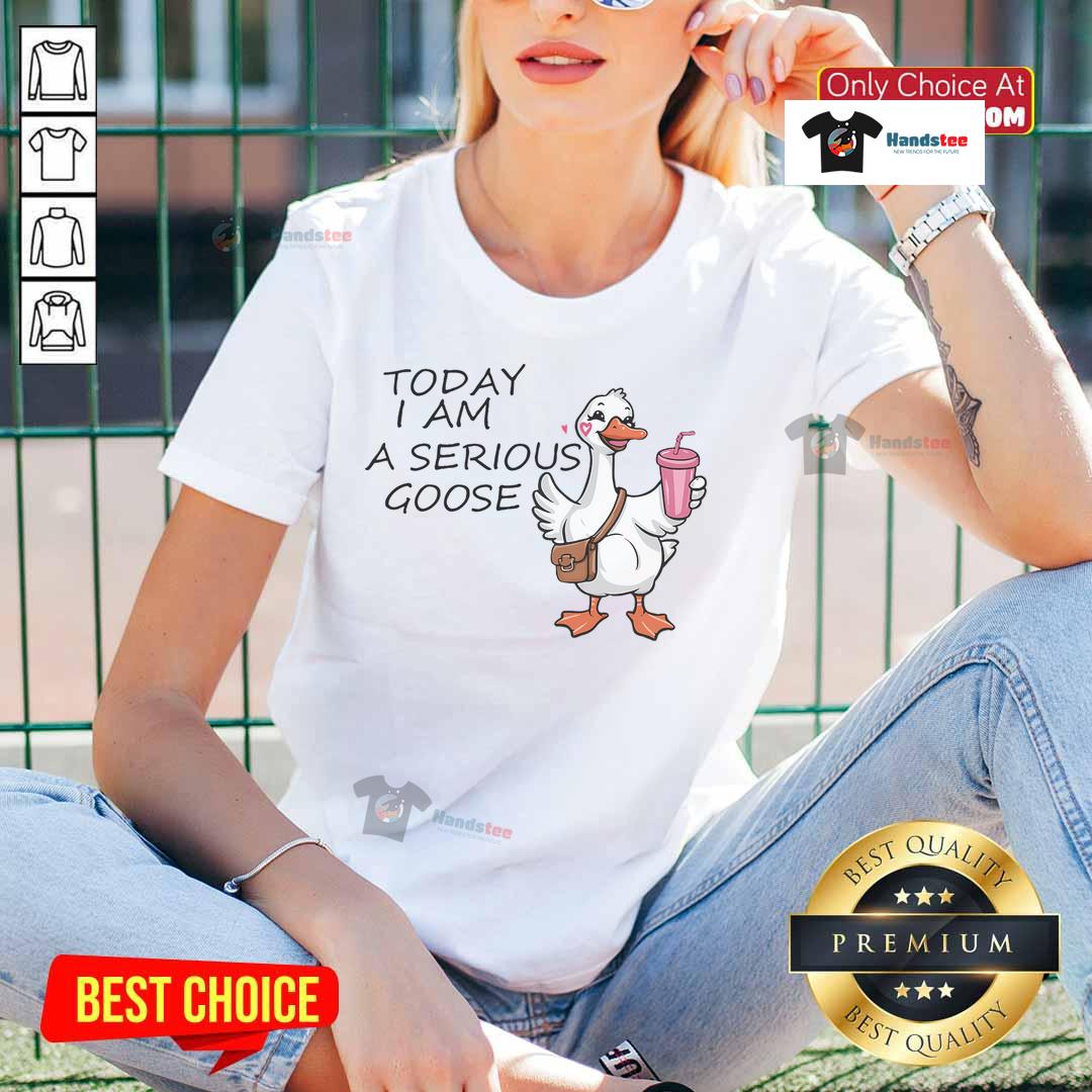 Funny Today I Am A Serious Goose Ladies Tee featuring a playful goose graphic on a stylish women's t-shirt.