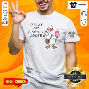 Funny Today I Am A Serious Goose T-Shirt featuring a whimsical goose graphic, perfect for casual wear and humor lovers.