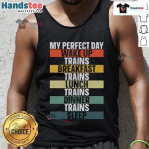 Funny train art tank top for train lovers, featuring a whimsical railroad vehicle design in vibrant colors.