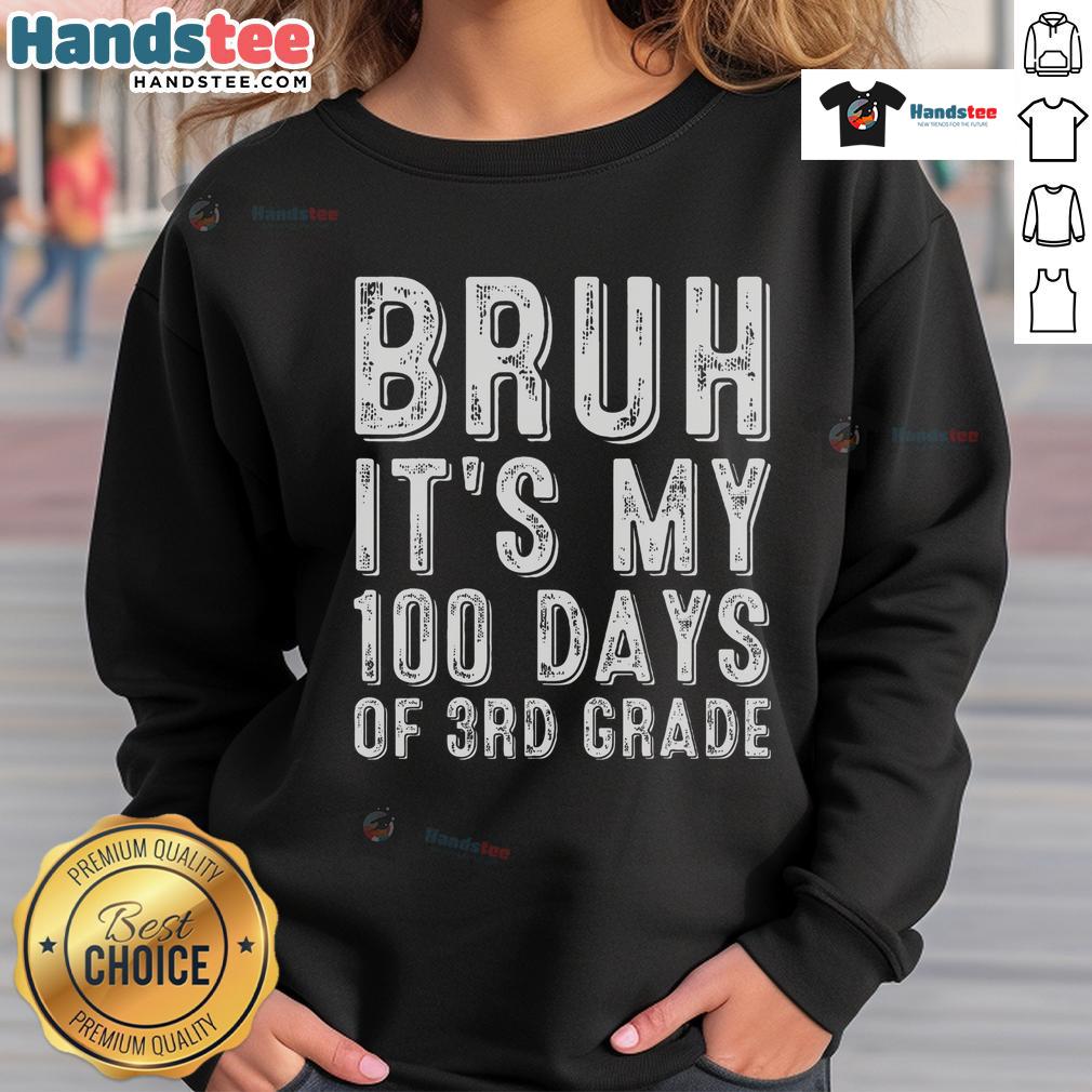 Funny vintage sweatshirt for 3rd grade boy student celebrating 100 days of school with humorous design.