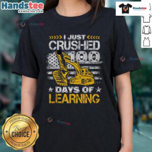 Good 100 Days of School construction tee featuring students and teachers celebrating the 100th day of school.