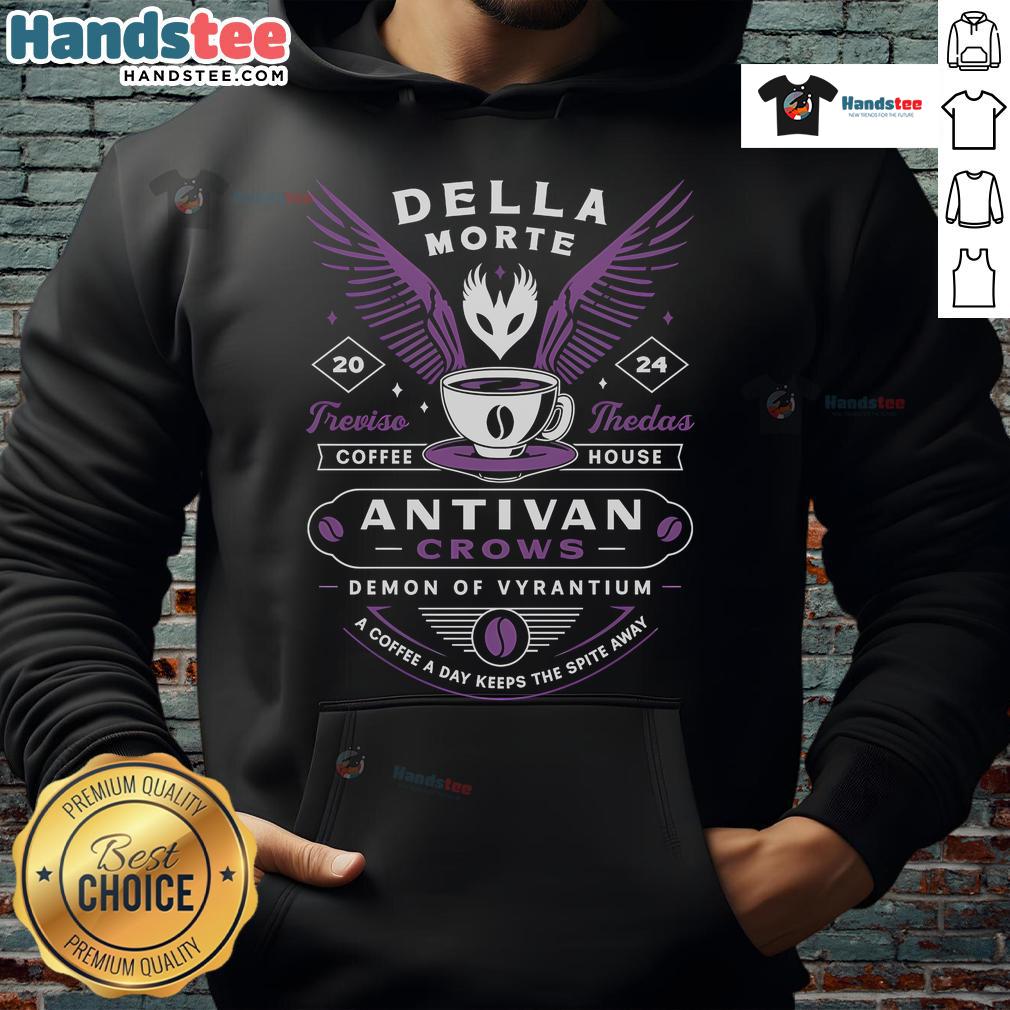 Good Antivan Crows Coffee Crest Hoodie featuring a stylish design, perfect for coffee lovers and fans of unique apparel.