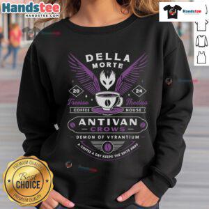 Good Antivan Crows Coffee Crest Sweatshirt featuring a stylish design with a crow and coffee logo, perfect for casual wear.