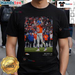 Good Bo Nix Denver Broncos NFL Flash Features Week 18 T-Shirt showcasing team pride and player support for fans.