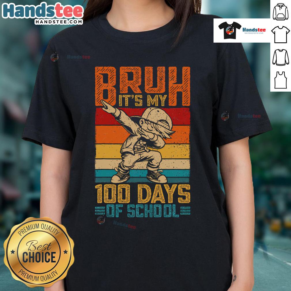 100th Day of School Dab Ladies Tee featuring fun design celebrating 100 days of learning, perfect for students and teachers.