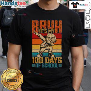 100 Days of School Dab T-Shirt featuring 'Good Bruh It's My 100 Days Of School' design for kids celebrating the milestone.