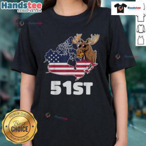 Good Canada 51st US State tee for women, showcasing Canada-themed design celebrating the idea of Canada as a US state.