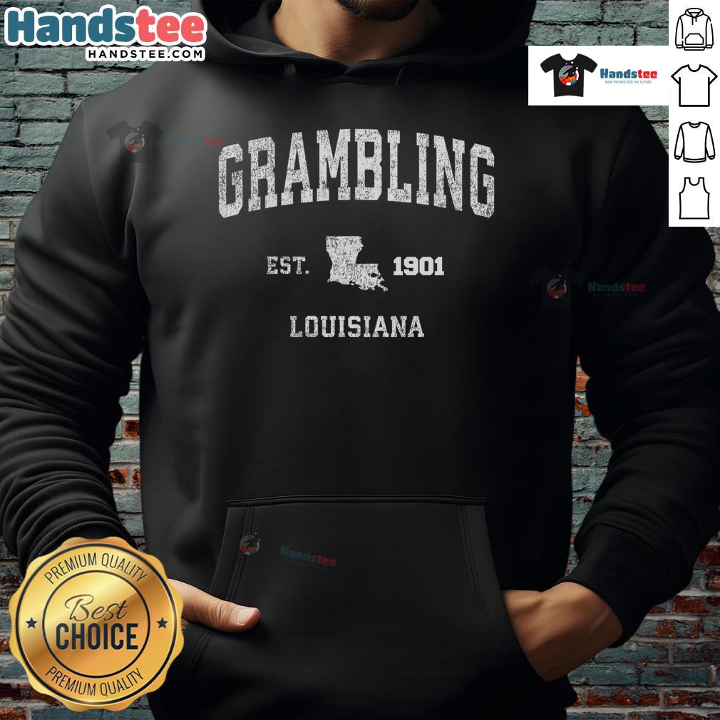 Vintage Grambling Louisiana sports hoodie showcasing school pride and classic design, perfect for fans and alumni.
