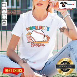 Good Home Runs Season Baseball Game Day Ladies Tee featuring a stylish design perfect for fans and casual wear.