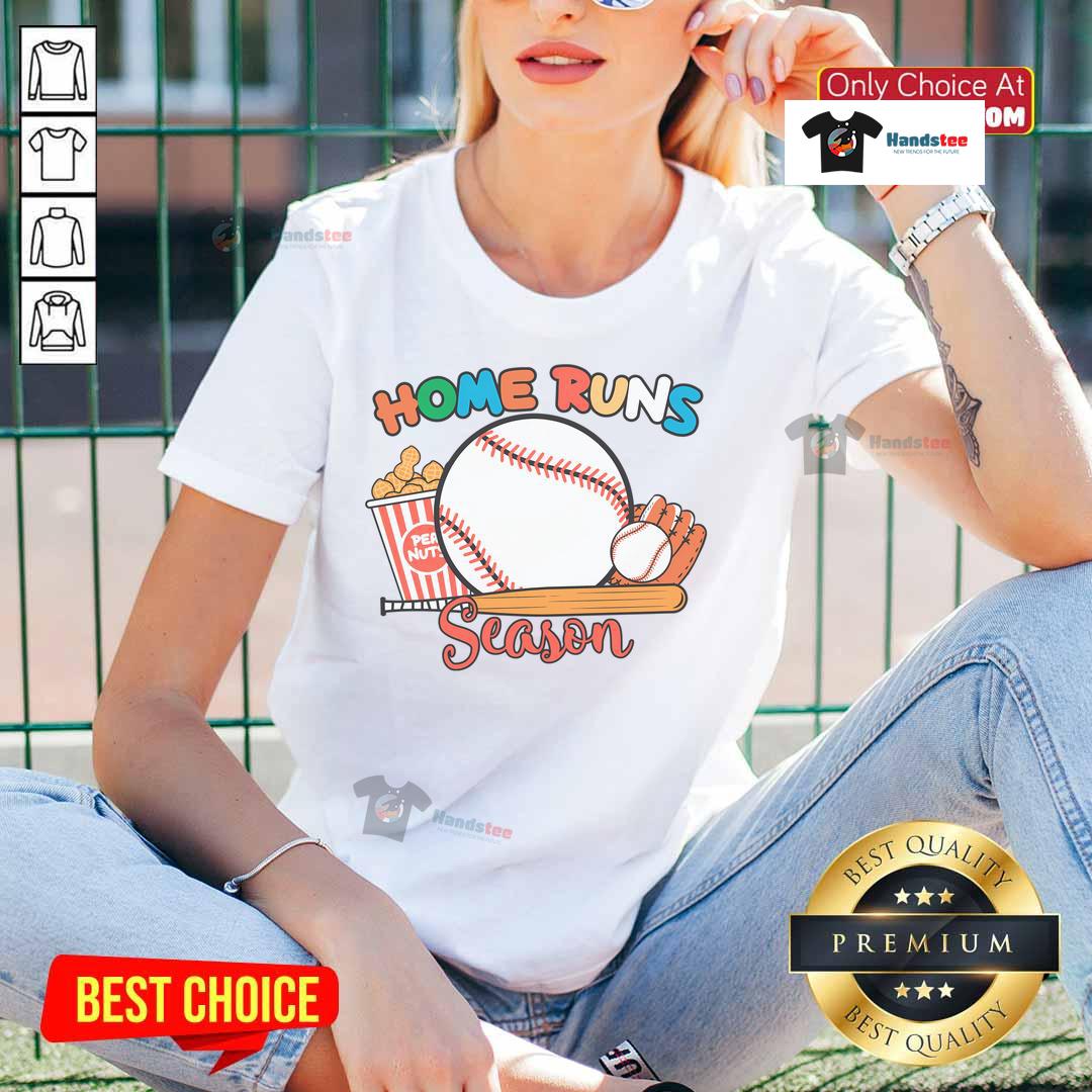 Good Home Runs Season Baseball Game Day Ladies Tee featuring a stylish design perfect for fans and casual wear.