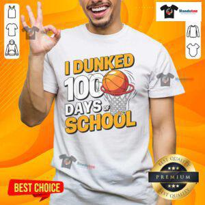 Good I Dunked 100 Days Of School Basketball T-Shirt featuring a fun graphic for the 100th day celebration.