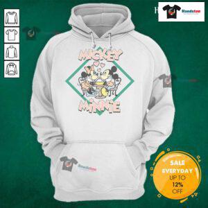 Good Mickey and Minnie Mouse Love Valentine's Day hoodie featuring colorful graphics and a cozy design for Disney fans.