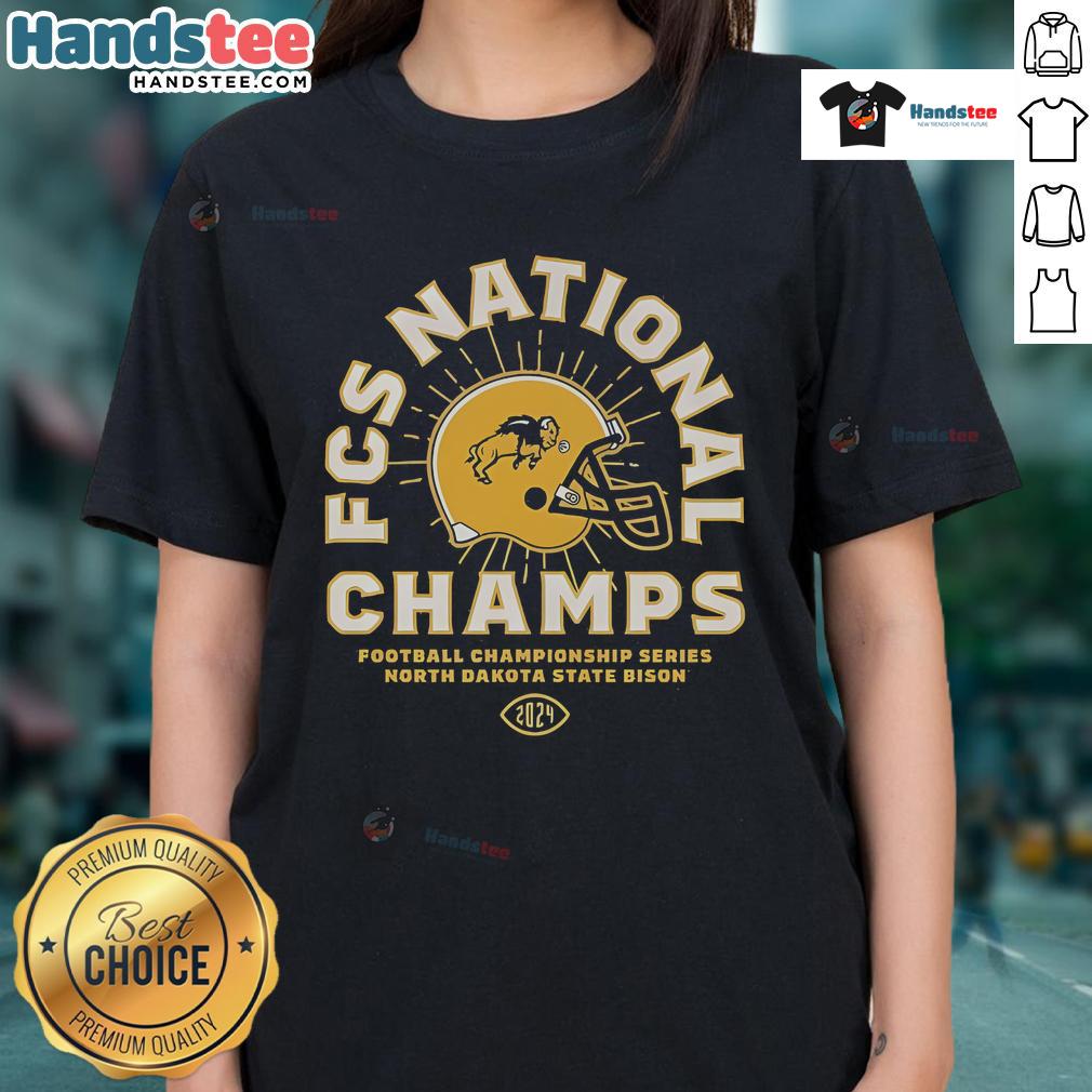 Good North Dakota State Football 2024 FCS National Champions helmet design on a stylish ladies tee.
