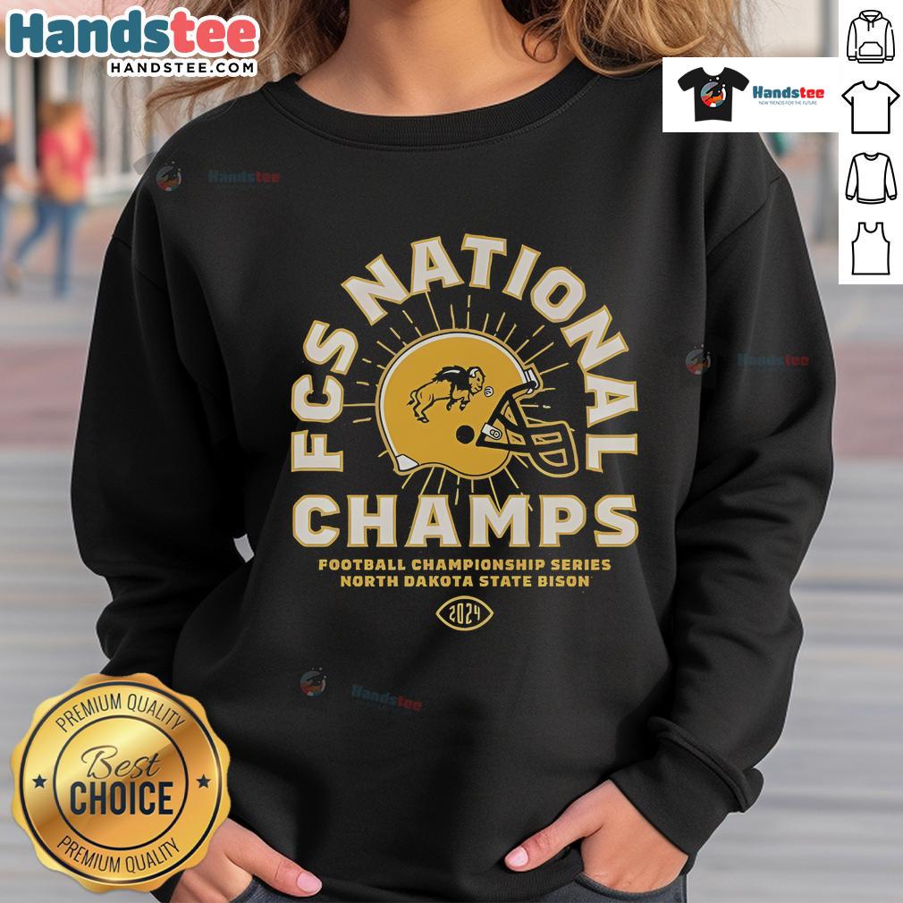Good North Dakota State Football 2024 FCS National Champions helmet sweatshirt showcasing team spirit and style.