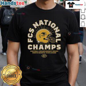 Good North Dakota State Football 2024 FCS National Champions helmet t-shirt featuring team colors and logo design.