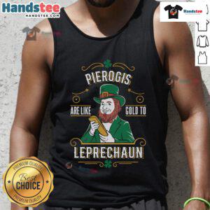 Funny St. Patrick's Day leprechaun tank top for good pierogi lovers, featuring a playful design and vibrant colors.