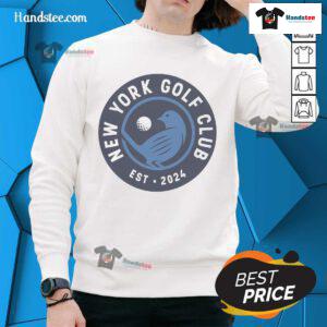 Good TGL New York Golf Club sweatshirt in navy blue, featuring logo and stylish design for golf enthusiasts.