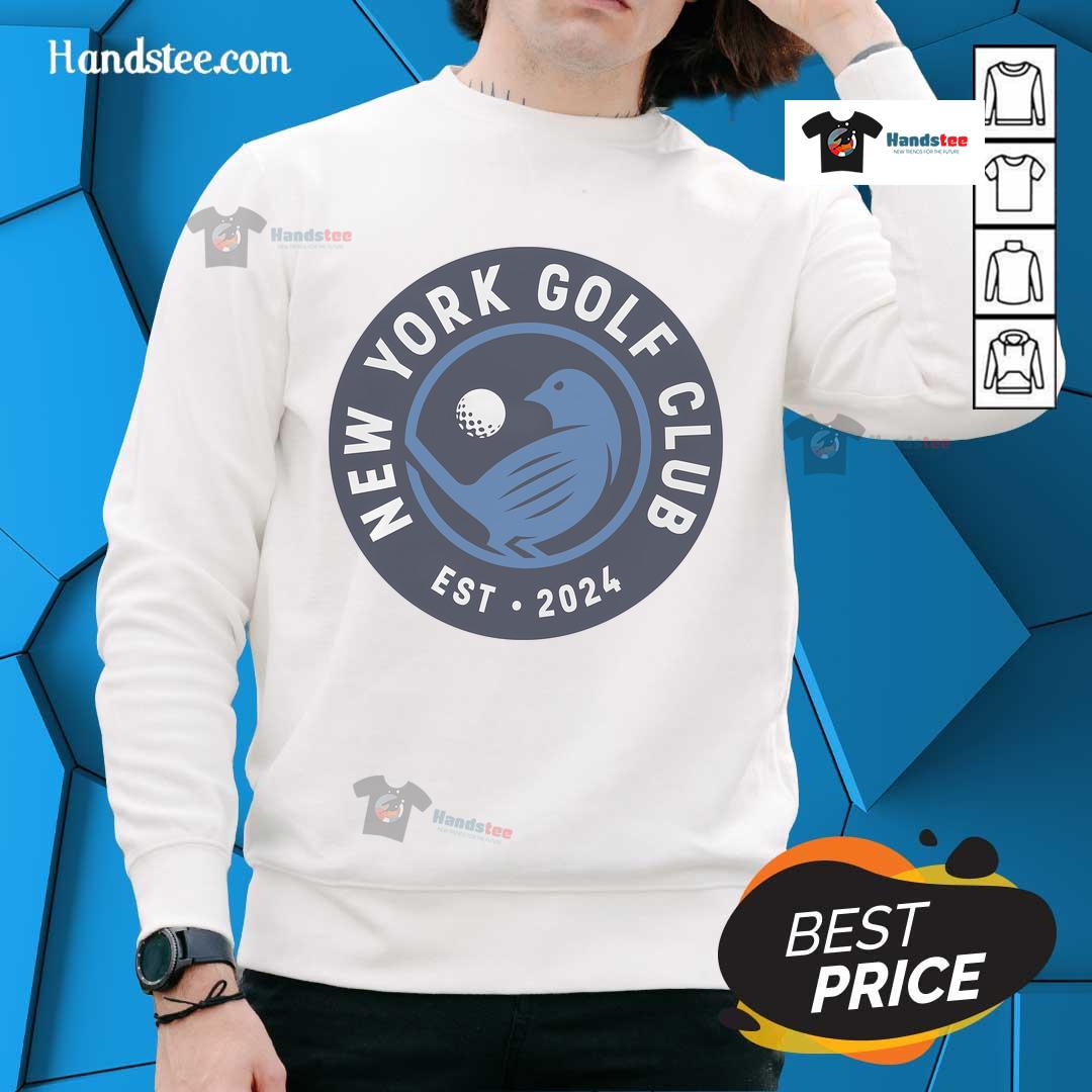 Good TGL New York Golf Club sweatshirt in navy blue, featuring logo and stylish design for golf enthusiasts.