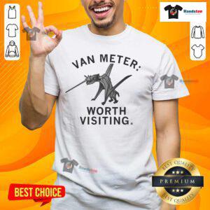 Good Van Meter Worth Visiting Heavyweight T-Shirt featuring a stylish design, perfect for casual wear and showcasing local pride.