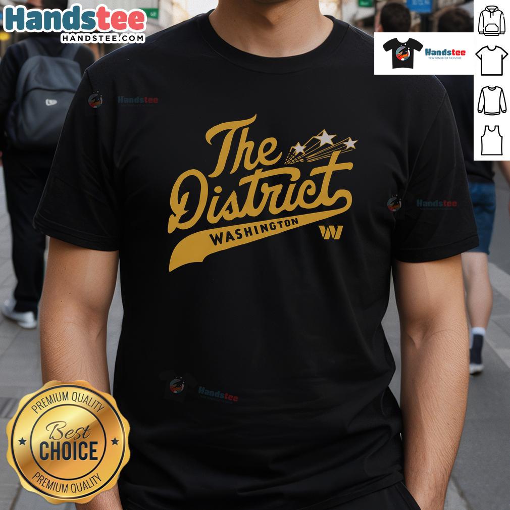 Good Washington Commanders The District T-Shirt featuring bold team colors and logo, perfect for game day attire.
