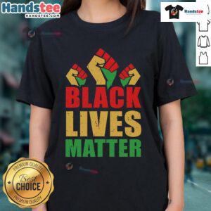 Hot Black Lives Matter Black History Month ladies tee featuring bold graphic design, perfect for showcasing support and style.