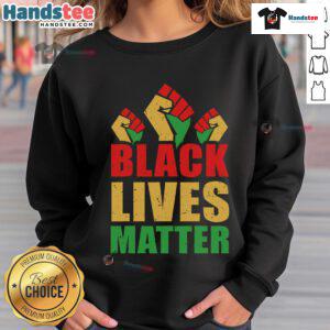 Alt Text: Hot Black Lives Matter sweatshirt design for Black History Month featuring bold graphics and vibrant colors.