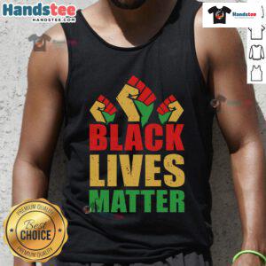Hot Black Lives Matter tank top celebrating Black History Month with bold graphic design and vibrant colors.