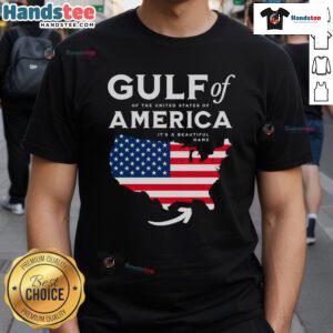 Stylish Hot Gulf of US America T-Shirt featuring a vibrant American flag design for patriotic fashion.