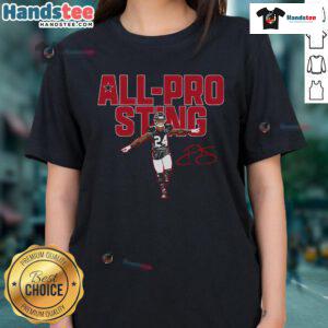 Nice All Pro Sting Football Lover Team Player Ladies Tee featuring a stylish design perfect for female football fans.