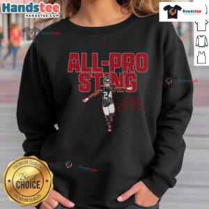 Nice All Pro Sting Football Lover Team Player Sweatshirt in navy blue, perfect for fans and players alike.
