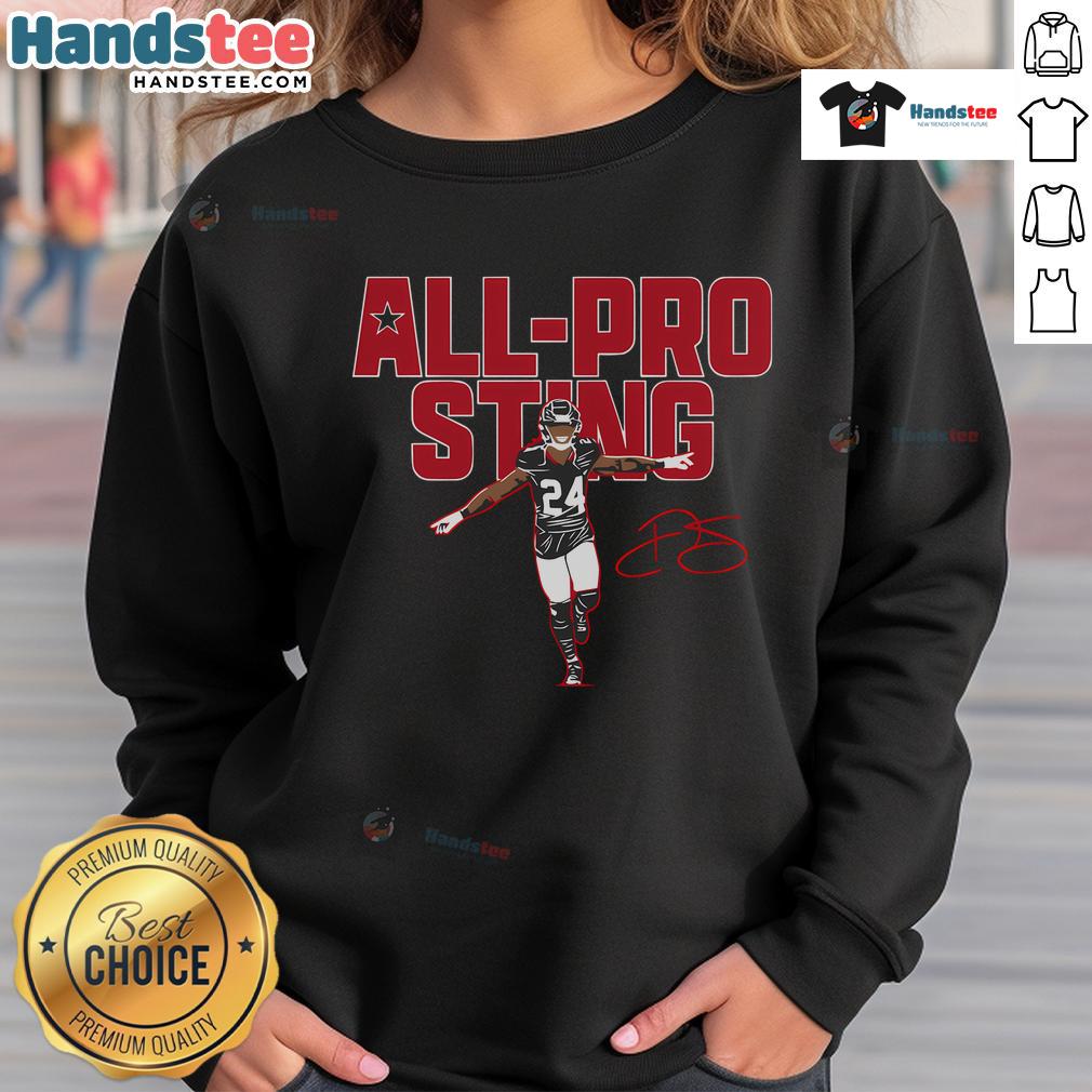 Nice All Pro Sting Football Lover Team Player Sweatshirt in navy blue, perfect for fans and players alike.