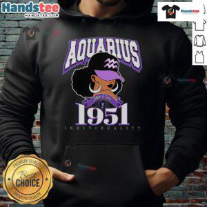 Nice Aquarius 1951 Amethyst Birthday Afro Zodiac Queen Hoodie featuring vibrant astrology-inspired design.