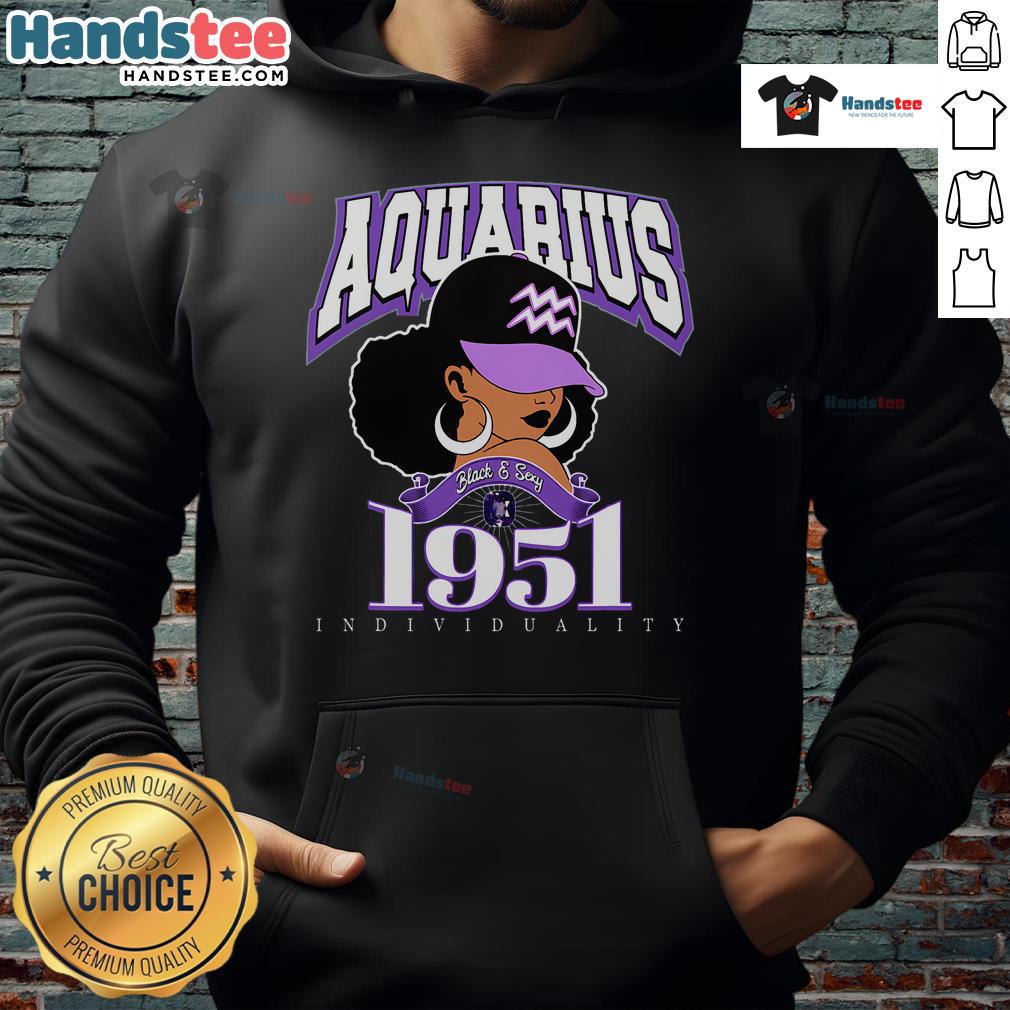 Nice Aquarius 1951 Amethyst Birthday Afro Zodiac Queen Hoodie featuring vibrant astrology-inspired design.
