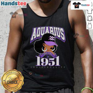 Nice Aquarius 1951 Amethyst Birthday Afro Zodiac Queen Tank Top featuring vibrant design and astrological themes.