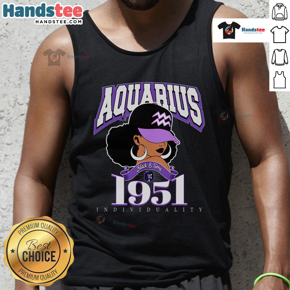 Nice Aquarius 1951 Amethyst Birthday Afro Zodiac Queen Tank Top featuring vibrant design and astrological themes.
