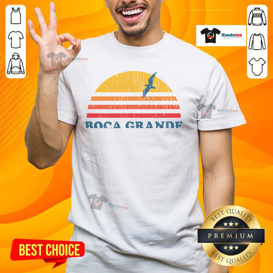 Retro vintage T-shirt featuring 'Nice Boca Grande Florida' design, perfect for beach lovers and souvenir collectors.